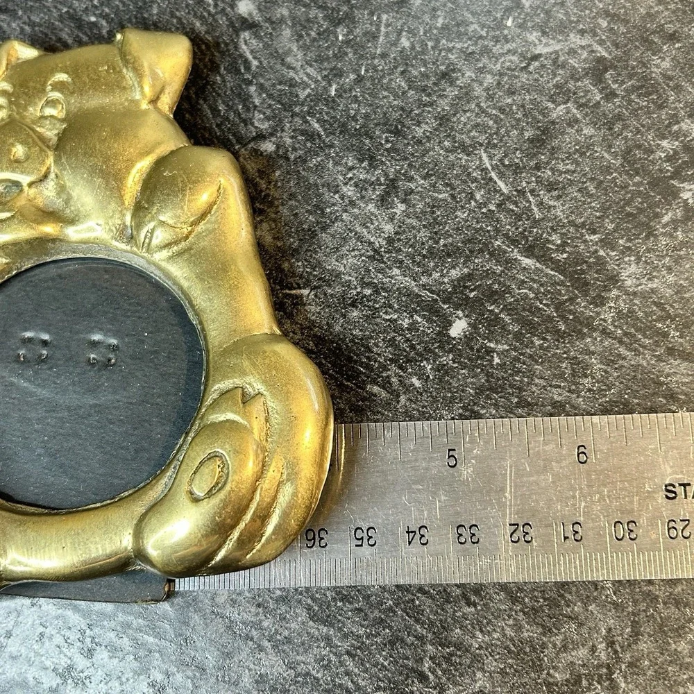 Vintage Brass‎ Pig Piggy Picture Frame 2